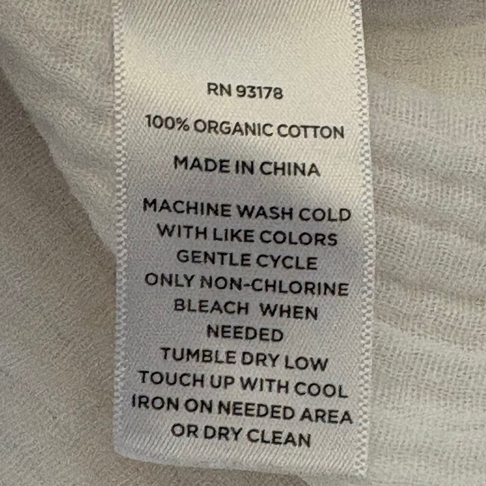 Magashoni 100% Organic Cotton Oversized Roll Tab Button Up Blouse XL White - Picture 8 of 8